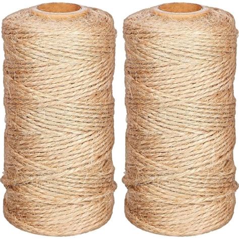 2 Rouleaux De Ficelle De Jute Naturelle Corde De Sisal Longue Corde De