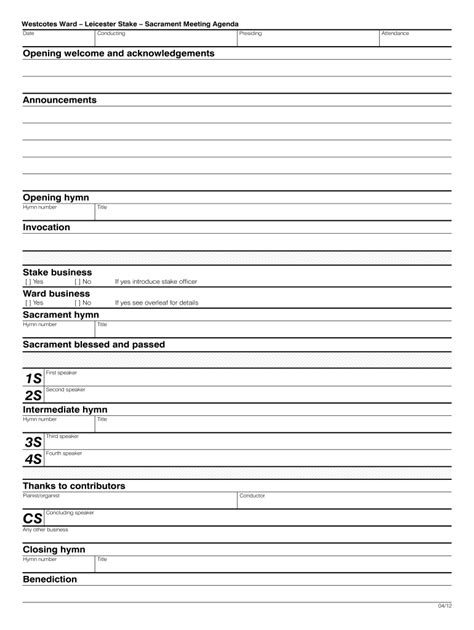 Lds Editable Sacrament Program Templates