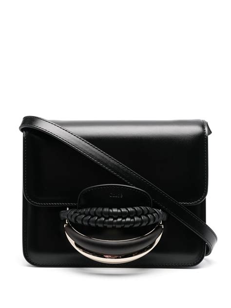 Chlo Kattie Leather Crossbody Bag Black Farfetch Uk