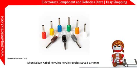 Skun Sekun Kabel Ferrules Ferule Ferules E7508 0 75mm Merah