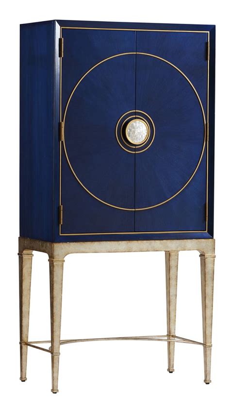 Lexington Furniture Carlyle Meridian Bar Cabinet In Cobalt Blue 738