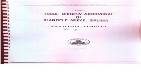 Anatomia Omului Tubul Digestiv Abdominal Si Glandele Anexe Viorel Ranga