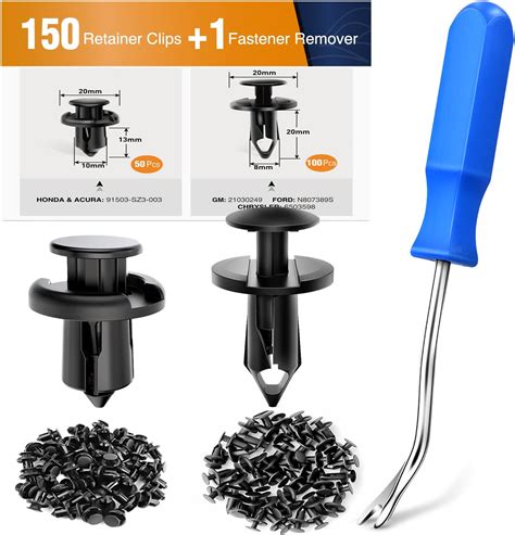 Gooacc 150 Pcs Push Type Bumper Fasteners Rivet Clips 2 Sizes Universal Auto Clips And Fastener