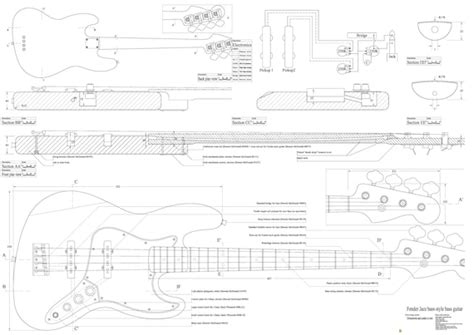 Fender Jazz Bass Guitar Plans To Make This Guitar Digital Etsy