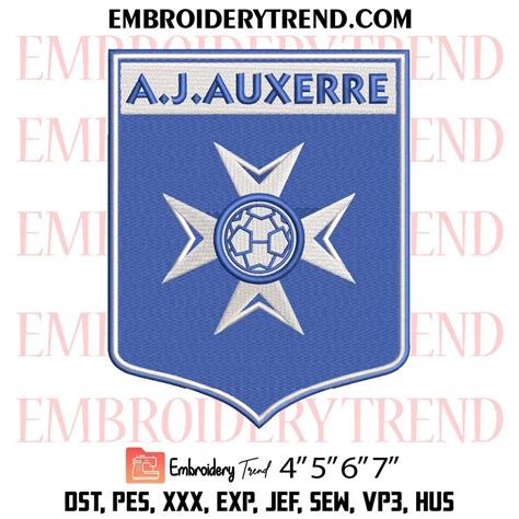 FC AJ Auxerre Logo Embroidery Design, Football AJ Auxerre Fan Machine Embroidery Digitized Pes Files