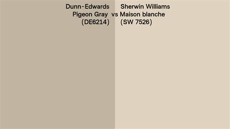 Dunn Edwards Pigeon Gray DE6214 Vs Sherwin Williams Maison Blanche