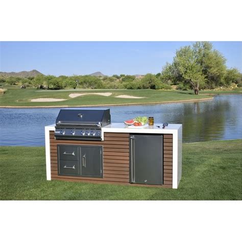 Professional Shiplap Outdoor Kitchen Kokomo Grill With Waterfall Edge