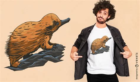 Platypus Animal Realistic T-shirt Design Vector Download