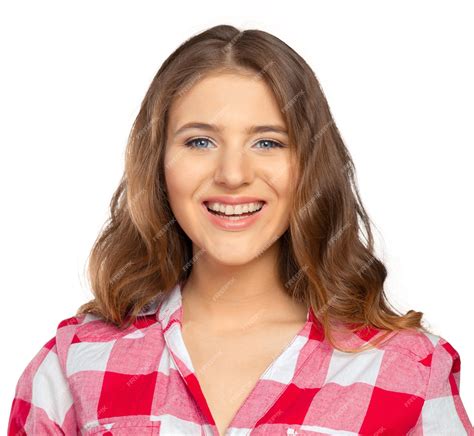 Premium Photo Portrait Of Attractive Caucasian Smiling Woman