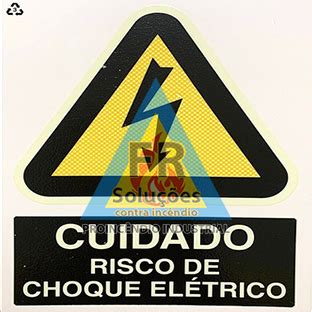 Placa De Sinaliza O Cuidado Risco De Choque El Trico A