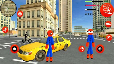 Amazing Spider Stickman Rope Hero Gangstar Crime Android Gameplay