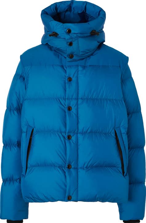 Burberry Royal Blue Removable Sleeve Puffer Jacket Inc Style