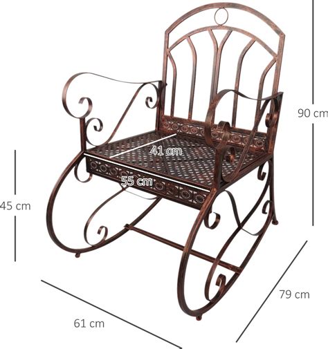 Outsunny Schommelstoel Swingstoel Schommelzetel Tuinstoel Stoel