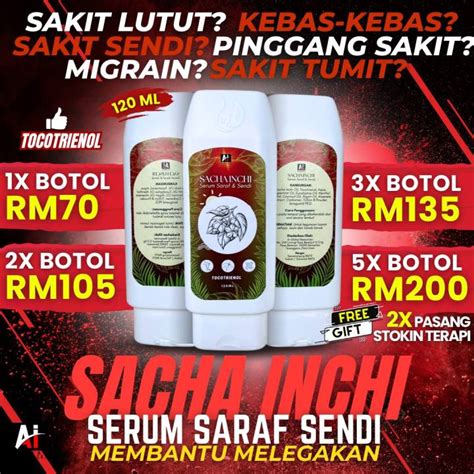 Serum Sacha Inchi By Ai Global Merawat Sakit Sendi Lulus Kkm Lazada