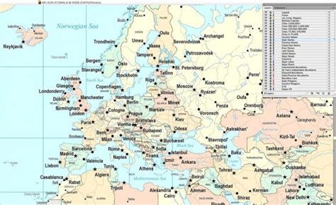 Printable Europe Map With Cities