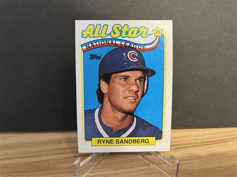 1989 MLB Topps Ryne Sandberg 387 NL All Star Card Pulled From Sealed