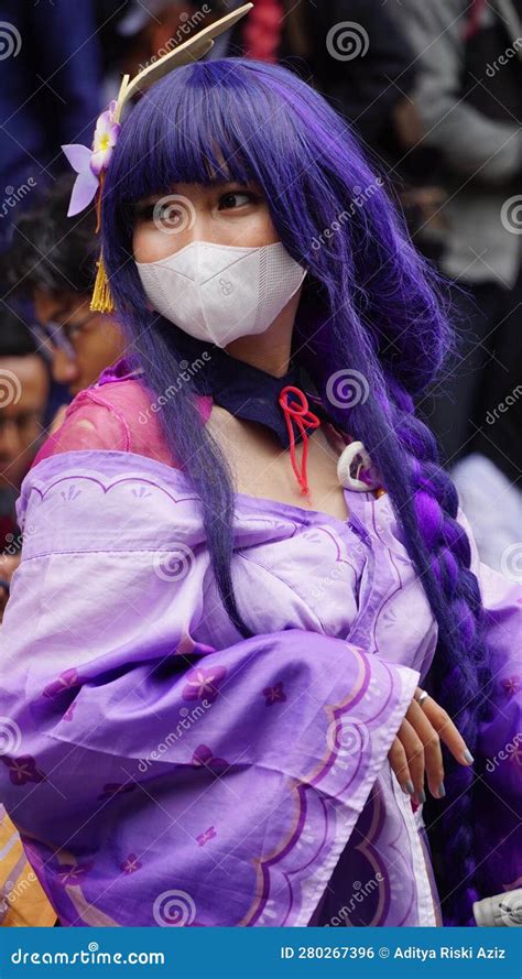 Japan Anime Cosplay Portrait Of Cosplayer In Natural Background