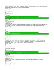 Second Self Quiz Unit 2 BUS 1103 Microeconomics Docx Goods That Are