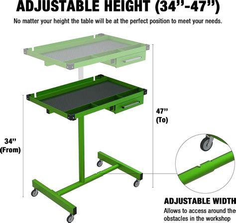 Rolling Tool Table with Drawer, Heavy Duty Tear Down Work Table ...