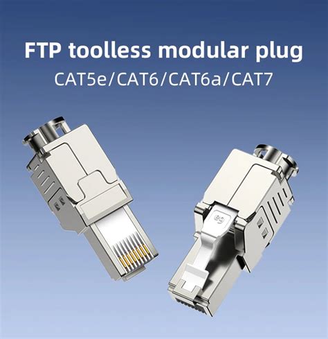 Male Shield Cat6 Cat7 Cat8 Male Shielded Rj45 8p8c Toolless Cat 8 Modular Plug Cat6a Rj45