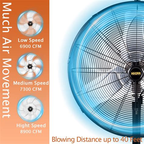 Snapklik Hicfm Oscillating Wall Fan Cfm High Velocity