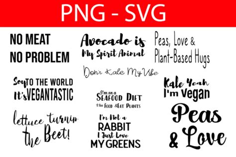 10 Vegan Themed Svg Png Graphic By Come Cosi Design · Creative Fabrica