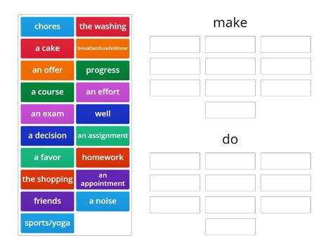 Gateway B Collocations Make And Do Ordenar Por Grupo