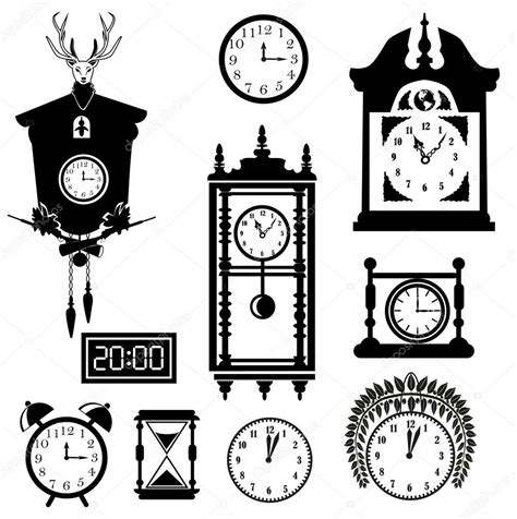 Clocks Icon Set Stock Vector Krylovochka