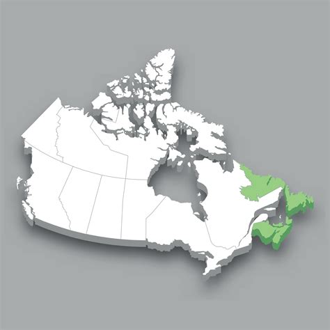 Atlantic Canada region location within Canada map 25355699 Vector Art