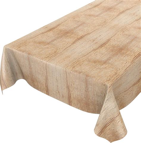 Anro Nappe Rectangulaire Lavable En Toile Cir E Bois Beige Et Marron