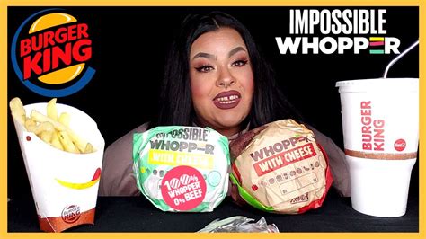 Burger King S Impossible Whopper Vs Original Whopper Mukbang Youtube