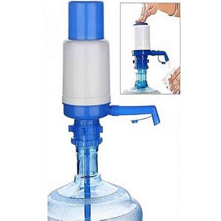 Media City Manual Water Pump Dispenser For Water Cans Blue White