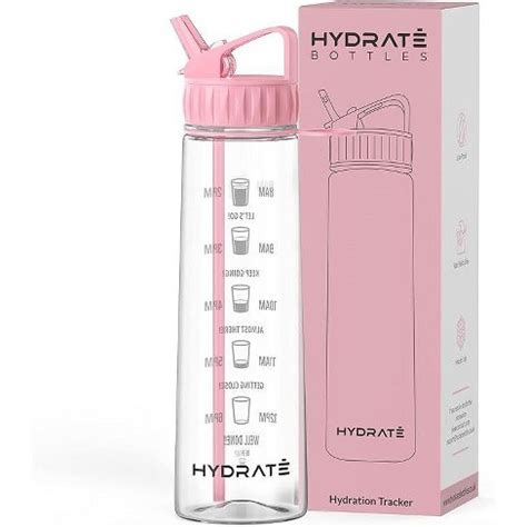 Hydrate Bloomma Motivational 900ml Straw Water Bottle – Pink : Target