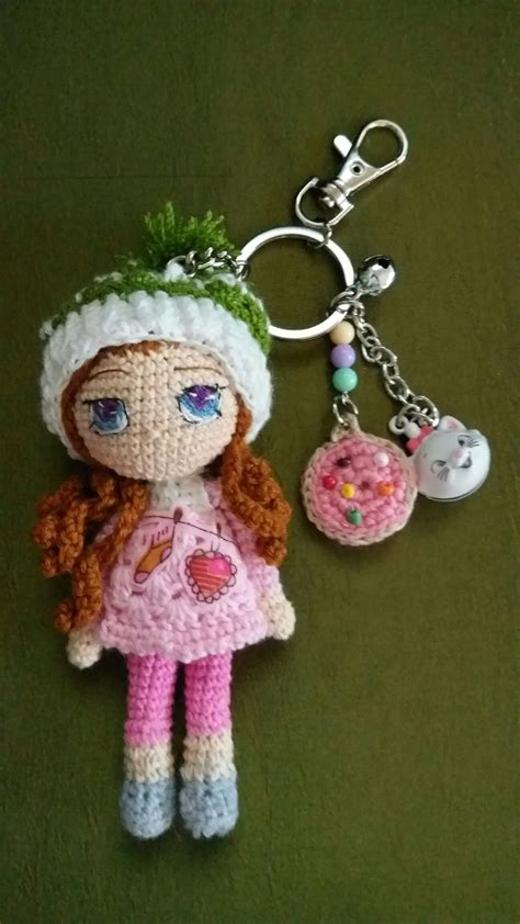 Keychain Minidoll Ganchillo Amigurumi Llavero Ganchillo Llaveros