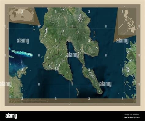 Southern Leyte, province of Philippines. High resolution satellite map ...