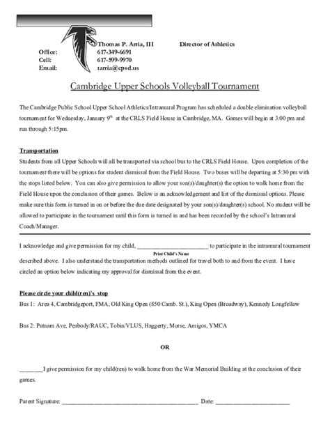 Fillable Online Cps Upper School Intramural Sports Fax Email Print