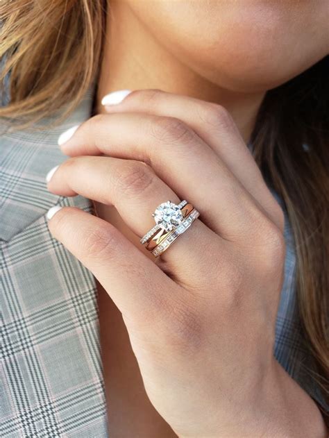 Engagement Ring Stack Inspiration In Mixed Metal Engagement