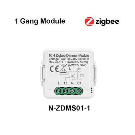 Gradateur 1gang zigbee variateur de lumière 1 2 gangs Tuya Zigbee