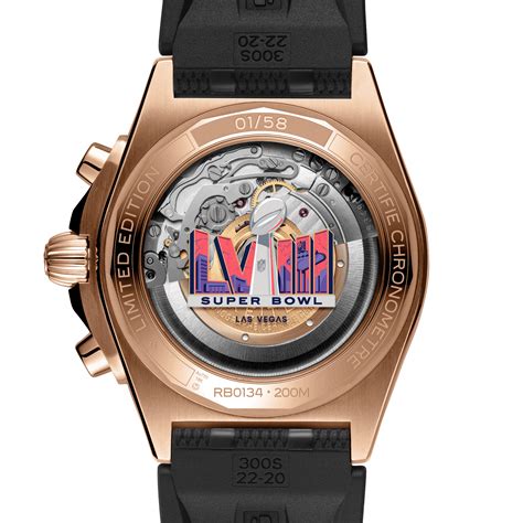 Chronomat B01 42 Super Bowl Lviii 18k Red Gold Blue Rb01343a1c1s1