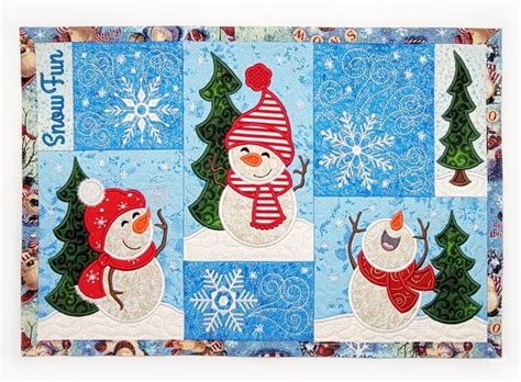 Snowman Placemat Kit Fabric KIT Designs By Juju Machine