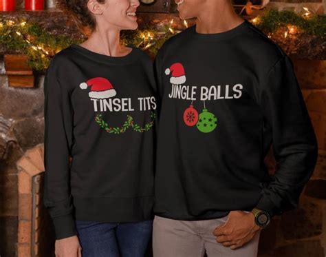 New Jingle Balls Tinsel Tits Christmas Matching Couples Men Woman Fun