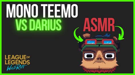 Asmr Teemo Vs Darius Disturbing Top Lane Wild Rift Youtube