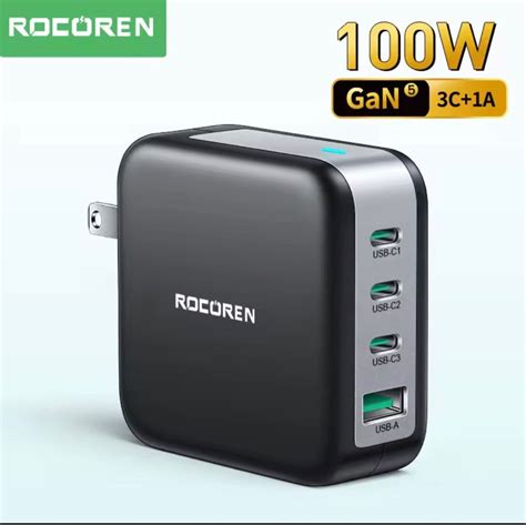 Rocoren 100W GaN Charger PD QC 4 0 3 0 Fast Charge USB Type C Quick