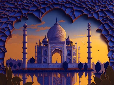 Premium AI Image | Taj Mahal Vector art background