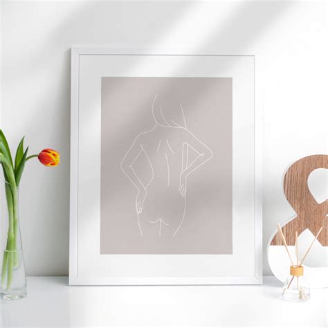 Naked Woman Line Art Minimalist Line Art Feminist Wall Art Body Line