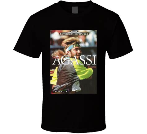 Andre Agassi Tennis Sega Genesis Retro Video Game Cover Fan T Shirt