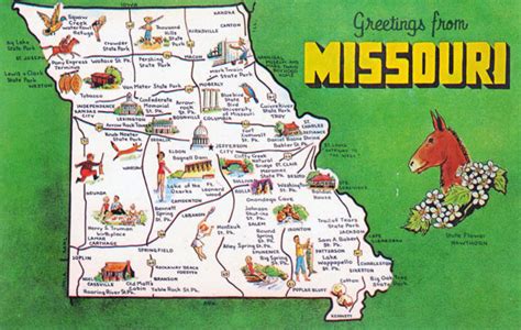 Large detailed tourist map Missouri state. Missouri state large ...