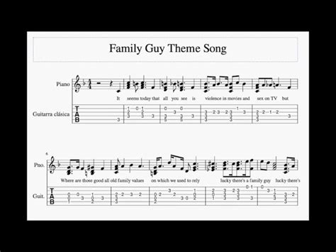 Sheet Music For The Family Guy Theme Song Acordes - Chordify