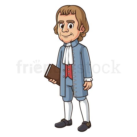 Cartoon Thomas Jefferson Vector Illustration Clip Art Graphic