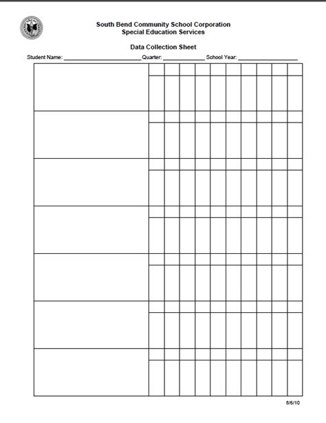 Special Education Free Printable Data Collection Sheets